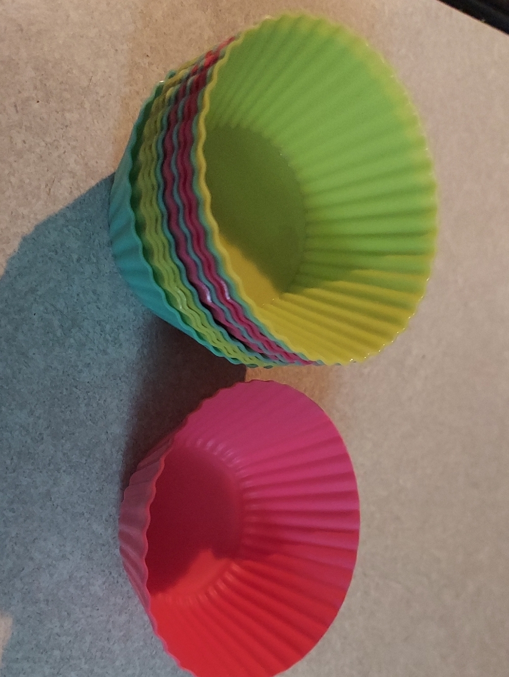 Reusable Silicone Baking Cups Set - Bright Pink & Multi Colors